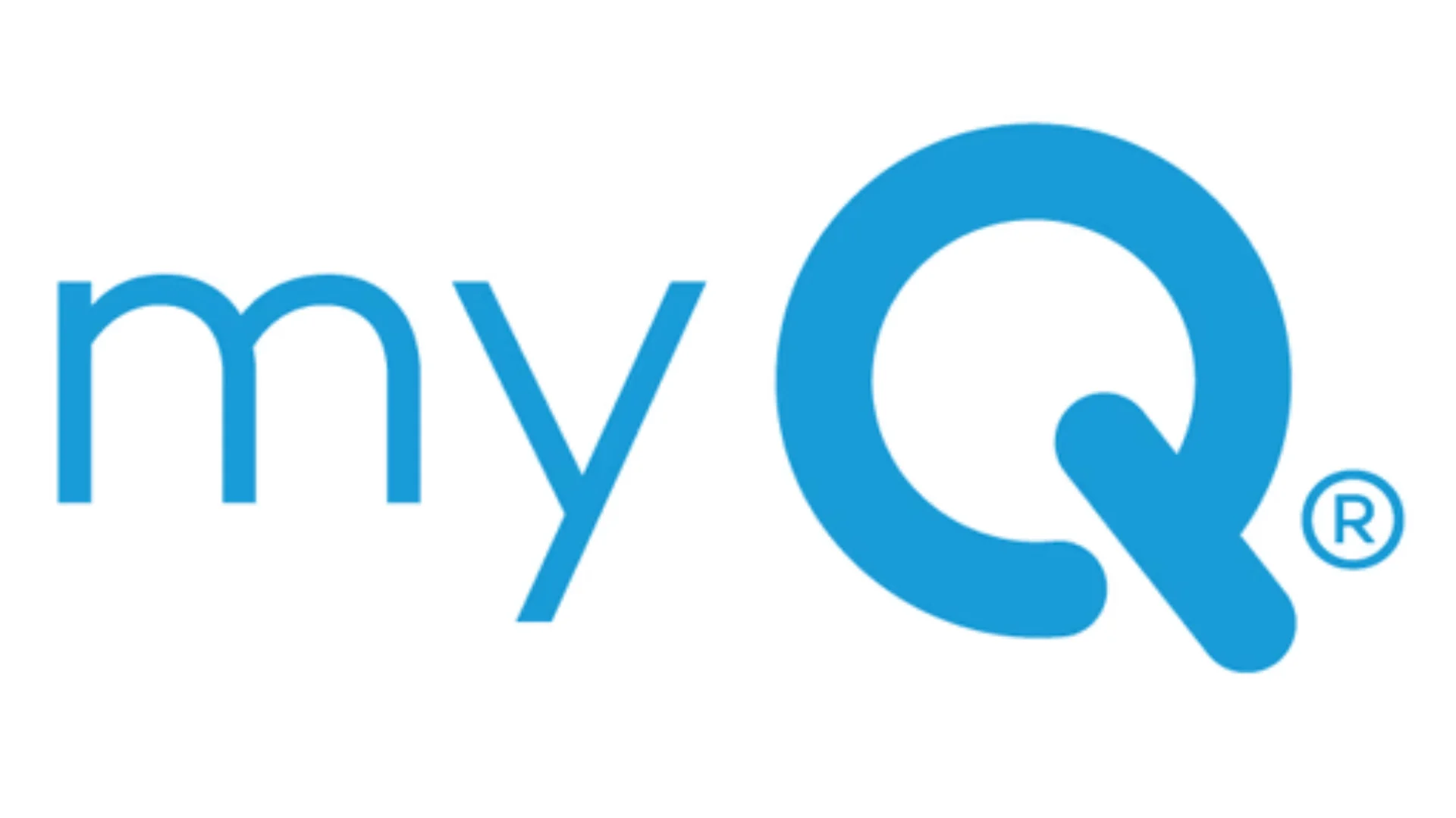 Elite Garage Door Services of Northwest ArkansasThe image displays the blue and white logo of myQ, a smart technology for garage door openers, emphasizing its integration in reliable garage door service across Northwest Arkansas, including Fayetteville and Bentonville.