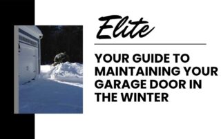 Elite Garage Door Services of Northwest ArkansasSnow surrounds a closed garage door on a winter day, illustrating the need for reliable garage door service in Northwest Arkansas. The scene emphasizes the importance of maintenance during colder months.