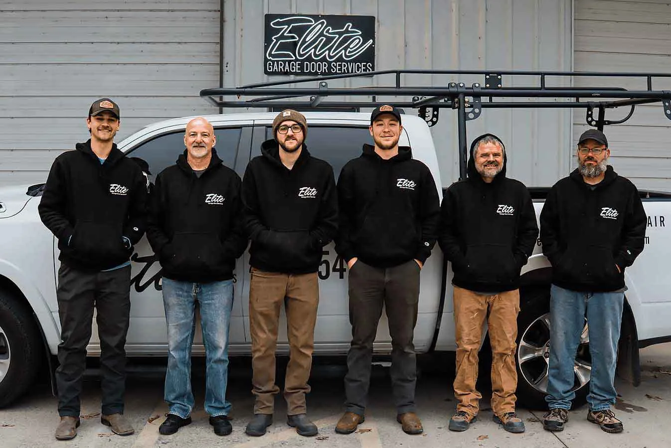 new-homepage-team-image-2026 The Elite Garage Door team in Northwest Arkansas
